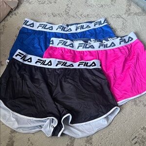 Fila Sports Shorts Set - Black, Blue, Pink